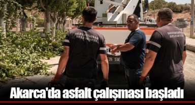 Akarca'da asfalt çalışması başladı