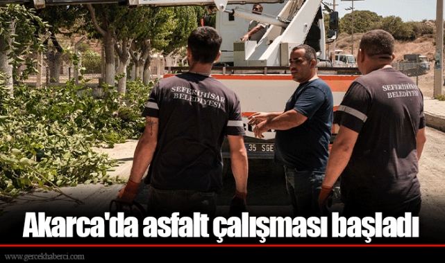 Akarca'da asfalt çalışması başladı