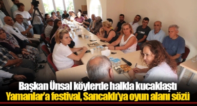 Başkan Ünsal köylerde halkla kucaklaştı