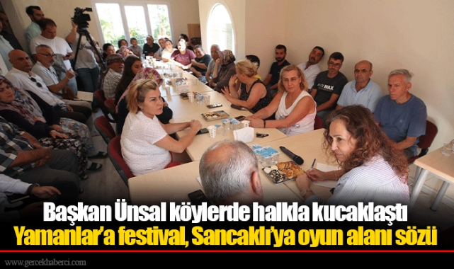Başkan Ünsal köylerde halkla kucaklaştı