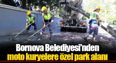 Bornova Belediyesi'nden moto kuryelere özel park alanı