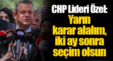 CHP Lideri Özel: Yarın karar alalım, iki ay sonra seçim olsun