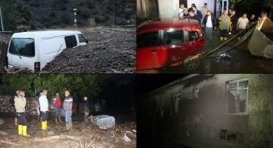 Erzurum'da sel mahalleyi vurdu; okul, sağlık ocağı ve 10 ev hasar gördü