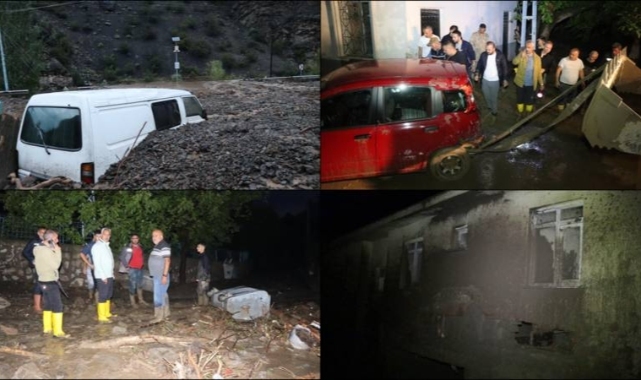 Erzurum'da sel mahalleyi vurdu; okul, sağlık ocağı ve 10 ev hasar gördü