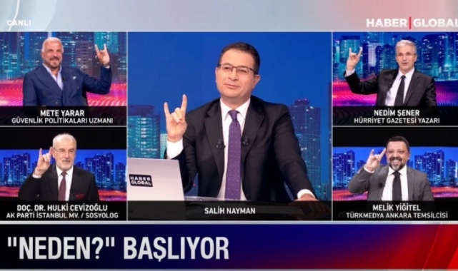 Haber Global canlı yayınında 'bozkurt' işareti: Sosyal medyada gündem oldu