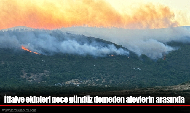 İtfaiye ekipleri gece gündüz demeden alevlerin arasında