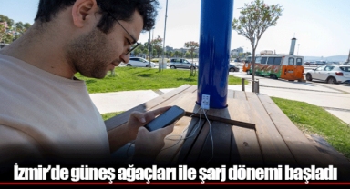 İzmir’de güneş ağaçları ile şarj dönemi başladı