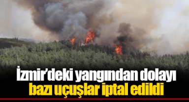 İzmir’deki yangından dolayı bazı uçuşlar iptal edildi
