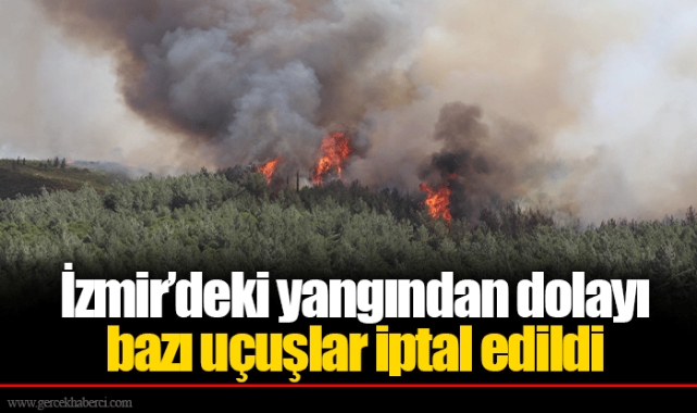 İzmir’deki yangından dolayı bazı uçuşlar iptal edildi