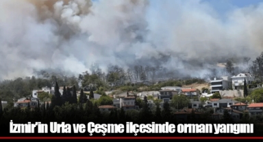 İzmir'in Urla ve Çeşme ilçesinde orman yangını