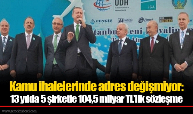 Kamu ihalelerinde adres değişmiyor: 13 yılda 5 şirketle 104,5 milyar TL'lik sözleşme