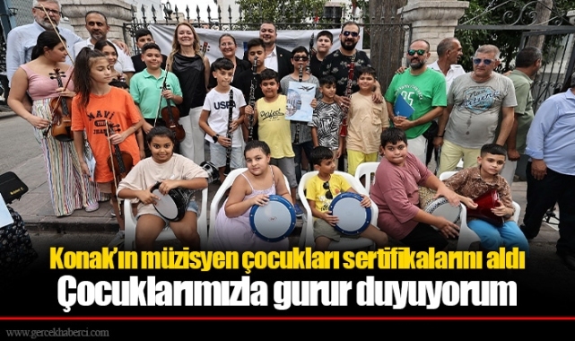 Konak’ın müzisyen çocukları sertifikalarını aldı