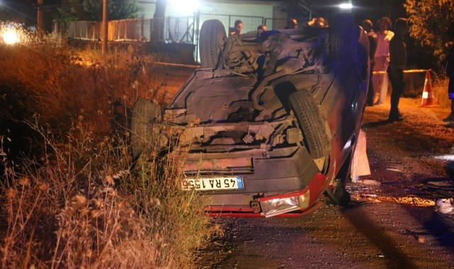 Manisa’da takla atan otomobildeki 1 kişi öldü