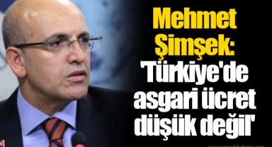 Mehmet Şimşek: 'Türkiye'de asgari ücret düşük değil'