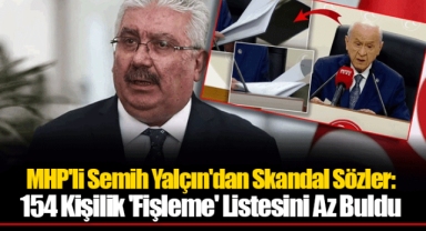 MHP'li Semih Yalçın'dan Skandal Sözler: 154 Kişilik 'Fişleme' Listesini Az Buldu