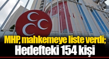 MHP, mahkemeye liste verdi; Hedefteki 154 kişi