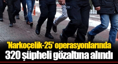 'Narkoçelik-25' operasyonlarında 320 şüpheli gözaltına alındı