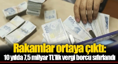 Rakamlar ortaya çıktı: 10 yılda 7,5 milyar TL’lik vergi borcu sıfırlandı