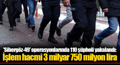 'Sibergöz-49' operasyonlarında 110 şüpheli yakalandı: İşlem hacmi 3 milyar 750 milyon lira