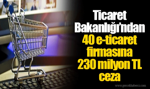 Ticaret Bakanlığı’ndan 40 e-ticaret firmasına 230 milyon TL ceza