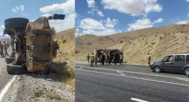 Van-Hakkari Yolunda Zırhlı Araç Devrildi: 6 Asker Yaralı!