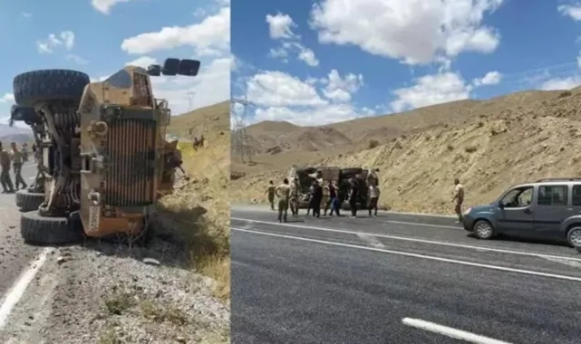 Van-Hakkari Yolunda Zırhlı Araç Devrildi: 6 Asker Yaralı!