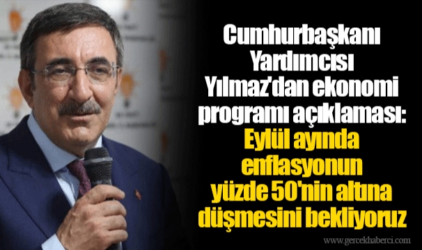 Cumhurbaşkanı Yardımcısı Yılmaz'dan ekonomi programı açıklaması: Eylül ayında enflasyonun yüzde 50'nin altına düşmesini bekliyoruz