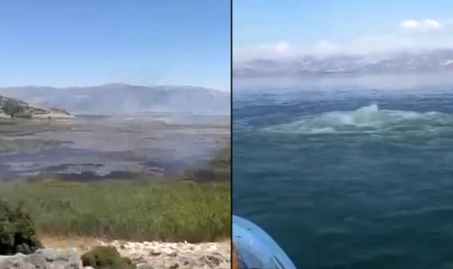 Eğirdir'de ürküten görüntüler... Göl fokur fokur kaynıyor