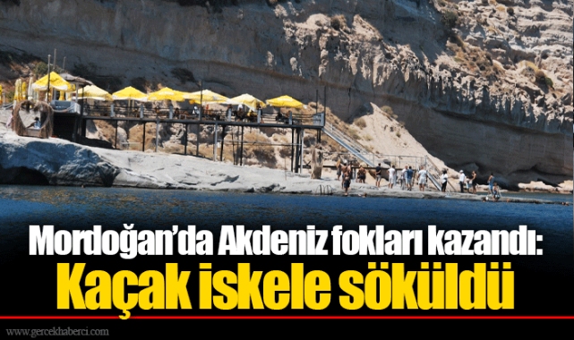 Mordoğan’da Akdeniz fokları kazandı: Kaçak iskele söküldü