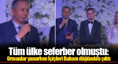 Tüm ülke seferber olmuştu: Ormanlar yanarken İçişleri Bakanı düğünden çıktı