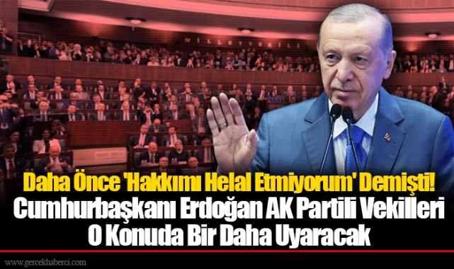 Daha Önce 'Hakkımı Helal Etmiyorum' Demişti! Cumhurbaşkanı Erdoğan AK Partili Vekilleri O Konuda Bir Daha Uyaracak