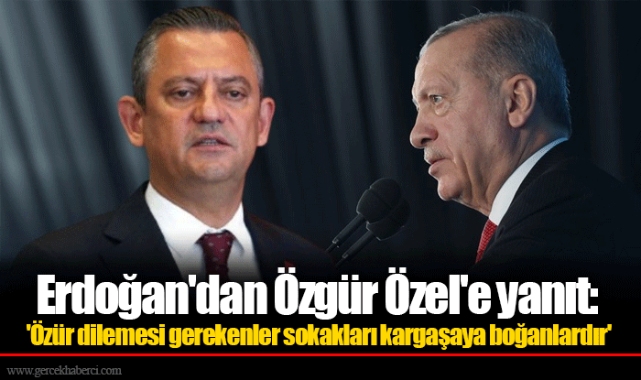 Erdoğan'dan Özgür Özel'e yanıt: 'Özür dilemesi gerekenler sokakları kargaşaya boğanlardır'