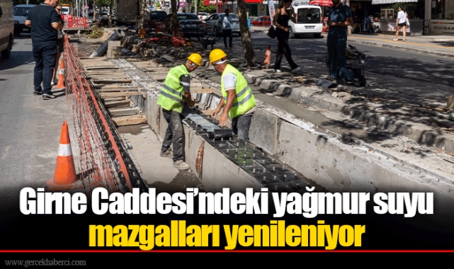 Girne Caddesi’ndeki yağmur suyu mazgalları yenileniyor