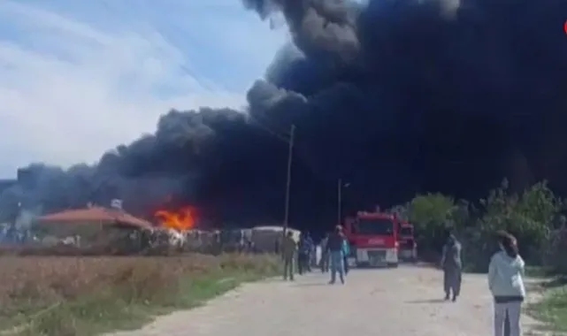 Tekirdağ'da kimyasal boya üretimi yapan fabrikada yangın