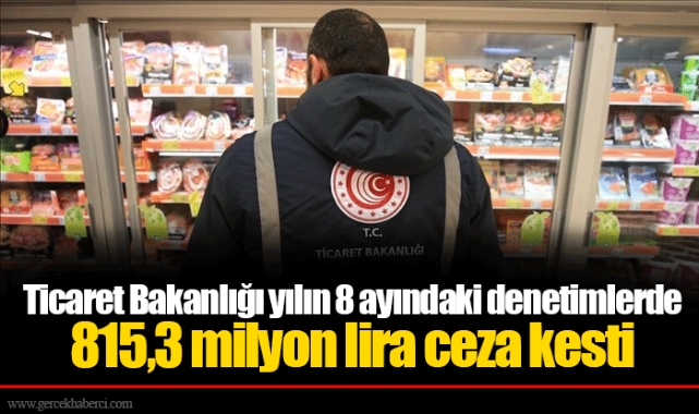 Ticaret Bakanlığı yılın 8 ayındaki denetimlerde 815,3 milyon lira ceza kesti