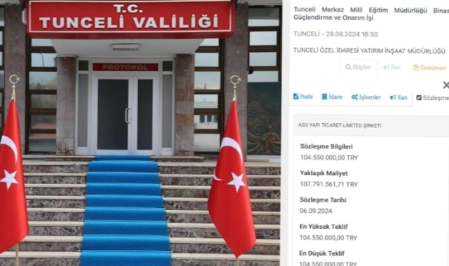 Tunceli Valisi, AK Partili başkanlara özendi: Pazarlık usulüyle 104 milyonluk ihale