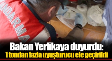 Bakan Yerlikaya duyurdu: 1 tondan fazla uyuşturucu ele geçirildi