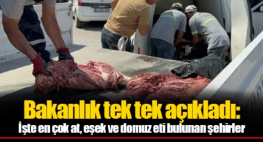 Bakanlık tek tek açıkladı: İşte en çok at, eşek ve domuz eti bulunan şehirler