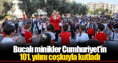 Bucalı minikler Cumhuriyet'in 101. yılını coşkuyla kutladı