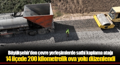 Büyükşehir’den çevre yerleşimlerde sathi kaplama atağı