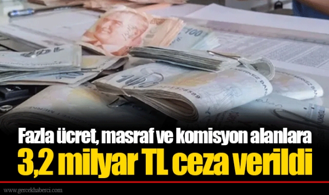 Fazla ücret, masraf ve komisyon alanlara 3,2 milyar TL ceza verildi