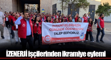 İZENERJİ işçilerinden ikramiye eylemi