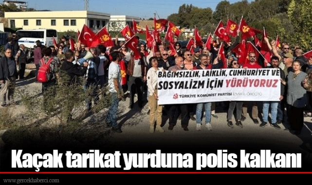 Kaçak tarikat yurduna polis kalkanı
