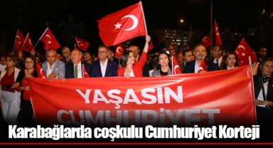 Karabağlarda coşkulu Cumhuriyet Korteji
