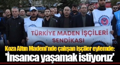 Koza Altın Madeni’nde çalışan işçiler eylemde: 'İnsanca yaşamak istiyoruz'