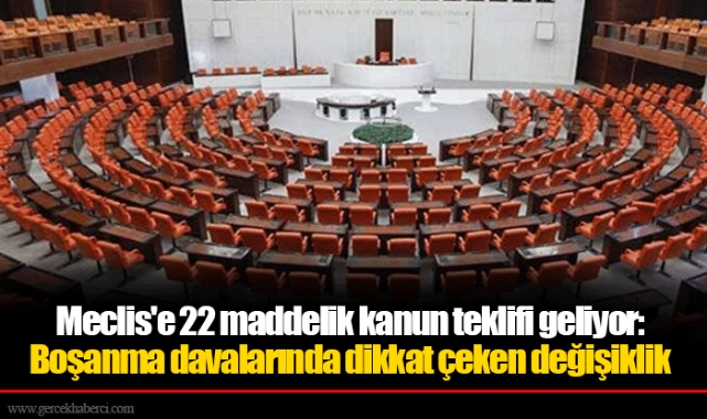 Meclis'e 22 maddelik kanun teklifi geliyor: Boşanma davalarında dikkat çeken değişiklik