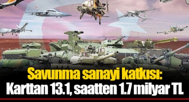 Savunma sanayi katkısı: Karttan 13.1, saatten 1.7 milyar TL