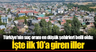 Türkiye'nin suç oranı en düşük şehirleri belli oldu: İşte ilk 10'a giren iller