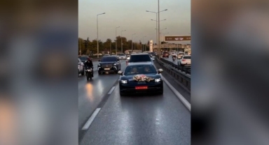 Ülkü Ocakları Başkanı şov yaptı: Porsche’li çakarlı düğün konvoyu