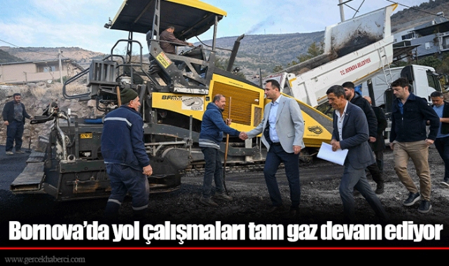 Bornova’da yol çalışmaları tam gaz devam ediyor